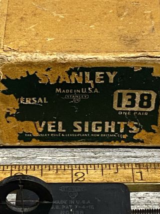 Vintage Stanley Sweetheart Universal Level Sights No.  138 With Box 2