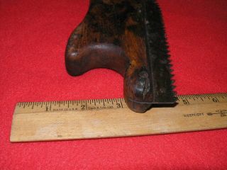 Vintage Wooden Unmarked Stair Saw 9 7/8 Inches Long 5 Point 3