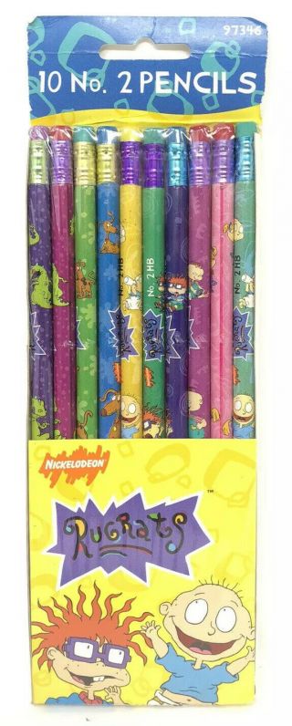 Vintage Nickelodeon Rugrats 10 Pack Pencils 90’s Cartoons Rare &