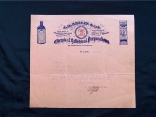 1915 Billhead J.  H.  Zeilin & Co St.  Louis Mo Medical Preparations Illus Remedies
