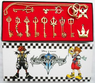 12pcs Kingdom Hearts Ii Key Blade Necklace Pendant,  Keyblade,  Keychain Hot Golden