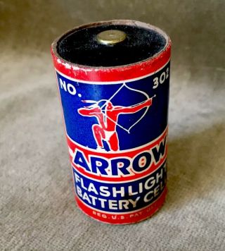 Vintage Arrow D - Cell Flashlight Battery Great Image