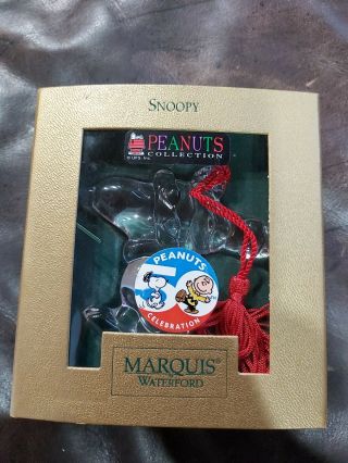 Snoopy Peanuts Charlie Brown Marquis Waterford Crystal Christmas Ornament 2000