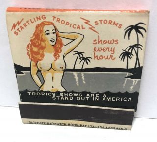 Vintage Vtg Girlie Feature Matchbook The Saint’s Tropics Denver Co Colorado G - Vg