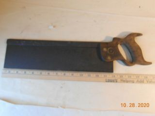 Antique Jackson 14 Inch Dove Tail Back Saw Cast Steel Warranted Superior