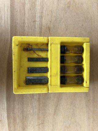 Vintage Set Of 4 Stanley Wood Chisels Made In Usa With Case 1/4 1/2 3/4 1”