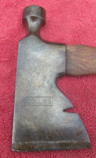 Vintage COLLINS Carpenter ' s Hammer Hatchet Ax with Nail Puller - Roofing 3