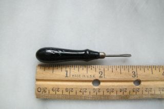 Antique Or Vintage Mini Tiny Screwdriver Wooden Handle 2 7/8 " Long