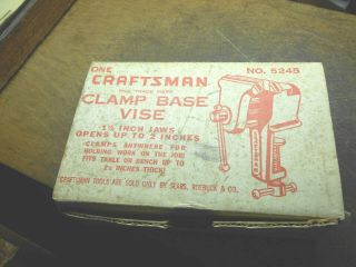Vintage Craftsman Mini Clamp On Bench Vise 5245 - 2 Jewelers 1 3/4 " Jaws W/ Box