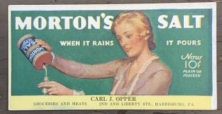 Vintage Mortons Salt Advertising Ink Blotter