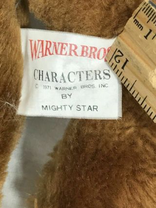 VTG Warner Brothers Wile E Coyote Plush 1971 Mighty Star 19 