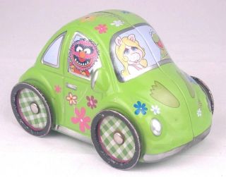Muppets Vw Bug Bettle Tin Toy Car Miss Piggy Kermit Animal Fozzie Gonzo Rizzo