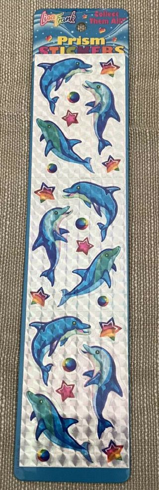 Vtg Lisa Frank Prism Stickers Strip Dolphins Nos