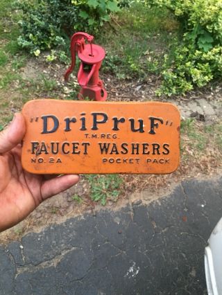 Vintage Tin Dripruf Faucet Washers Pocket Pack Filled With Misc.