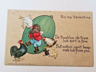 Vintage 1908 Black Americana Valentine Post Card,