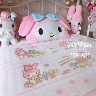 Japan Kawaii Bowknot My Melody Kitty Face Pillow Case Cover Girl Kid Bedroom