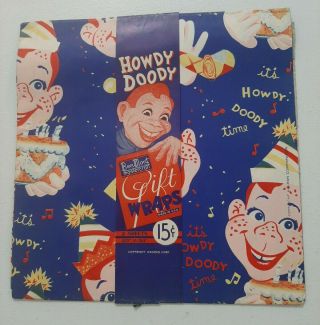 Wrapping Paper Gift Wrap 1950 Ben Mont Howdy Doody Birthday Kagran