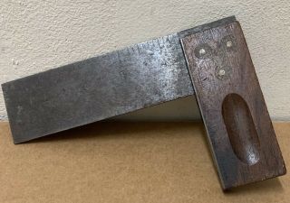 Antique Stanley 4 1/2 Inch Sweetheart Try Square Rosewood Brass 1920s Carpentry