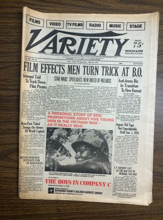 1977 July 27 York Variety Newspaper Boys In Company C,  Vietnam War Epic A54