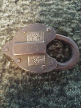 Antique Brass B&o Railroad Lock,  No Key