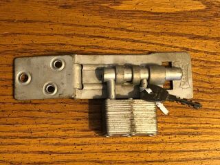 Vintage Master Lock Padlock No 253 W/ Key 253 Hinged Latch Gate Door Chest Rare