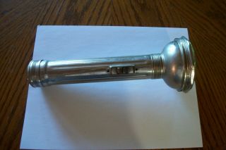 Vintage Sol - Ray Stainless Steel Flashlight Chrome Ribbed 3 D Cell