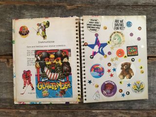 Vintage Sticker Book 16 Pages 80s 90s Scratch Sniff Hello Kitty Olympics Dosney 3