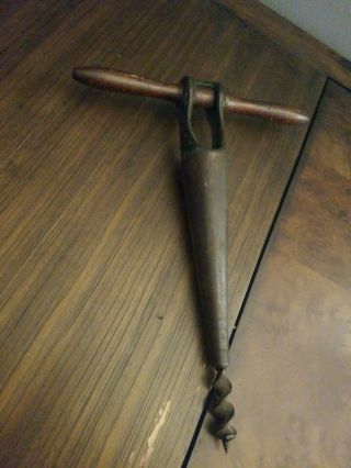 Vintage Bung Hole Auger Barrel Drill - Wine Whiskey Cooper