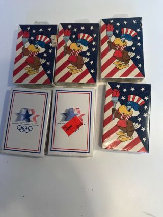 6 Playing Card I Decks 1984 La Olympics Sam The Olympic Eagle
