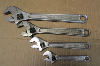 J.  H.  Williams & Co.  4 Pc Adjustable Wrenches,  12 ",  10 ",  8 ",  6 " Usa