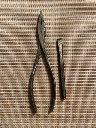 Snap On Tools Vintage Duck Bill Pliers 60r,  3/8 Chisell Ppc812a Usa
