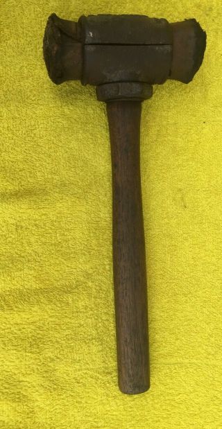 Vintage Basa Hammer Greene Tweed Co.  York No 2 Rawhide Face Cast Iron Mallet