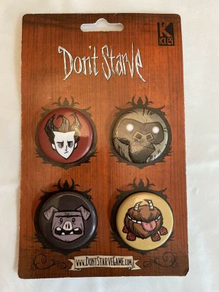 Don’t Starve Video Game Set Of 4 Button Pins Size 1.  25” K Klei Backpack