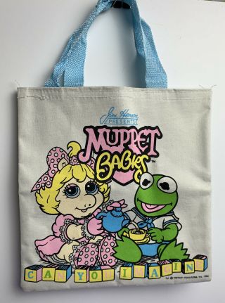 Jim Henson Presents Muppet Babies Can You Imagine Tote Bag Small 1986 10 " X10 "