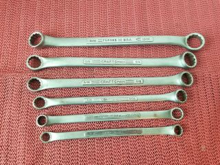 Set Of 6 Vintage Craftsman =v= Series 12 Point Box End Wrenches Made In The Usa