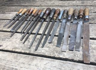 Old Vintage Tools Big Metal Files Blacksmith Forge Nicholson Rifling Auto