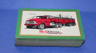 Playing Cards The Service Transport Co Vtg Antique Semi - Truck Freight - Full Deck