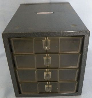 Vintage Sears Craftsman 4 - Drawer Metal Storage Box Cabinet Parts Organizer