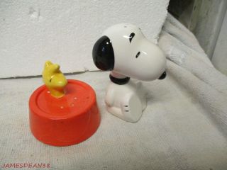 Treasure Craft Peanuts Snoopy And Woodstock Salt And Pepper Shakers S & P
