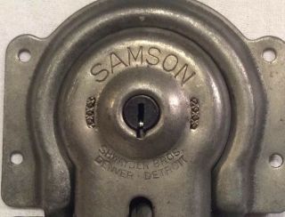 Vtg Military Samson Shwayder Bros.  Foot Locker Trunk Mount W/Key (1940”) ? 2