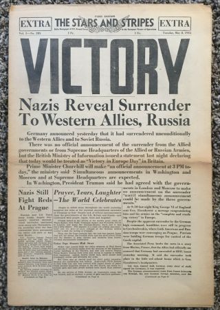 May 8 1945 Stars And Stripes " Victory " Paris Edition Complete