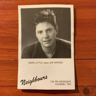 Neighbours Vintage Tv Fan Card 1980s Joe Mangel Mark Little 1989 1990 Soap