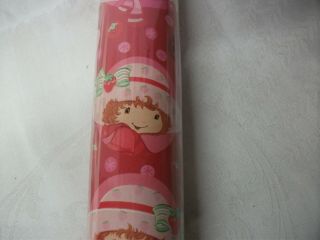 Vintage Strawberry Shortcake Christmas Wrapping Paper Gift Wrap 25 Sq Ft Nos