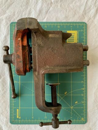 VINTAGE STANLEY C 595 CLAMP ON VISE MADE IN USA PAT.  PEND.  55 OZ 2.  4” Wide Jaw 2