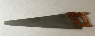 Henry Disston & Sons D - 23 26 " Wheat Handle Hand Saw Vintage Usa