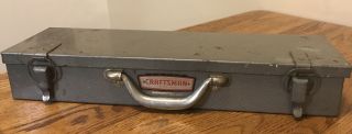 Vintage Metal Craftsman Crown Logo Made In Usa Tool Box With Inside Divider