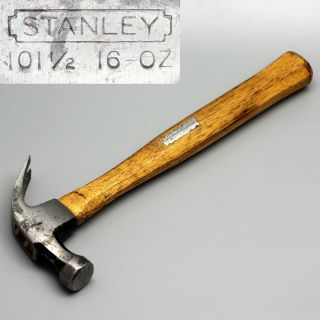Vtg Stanley Jobmaster 101 - 1/2 16oz Head Curve Claw Carpenters Hammer Bin
