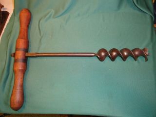 " T " Handled Barn Beam Auger 2 " Diameter Looks Like It Is Marked Eagle,  More