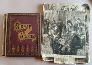 Vintage/antique Victorian Scrapbook Cuttings X70 Pages Illustrations Pictures