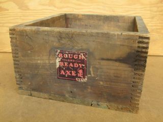 Rough And Ready Axe Company Pre - War Crate,  Finger Joint Corners